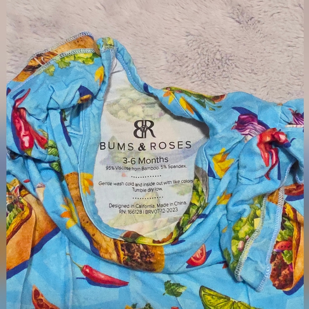3-6mos Bums & Roses Let's Taco-Bout It Ruffle Dress - Picture 2 of 3